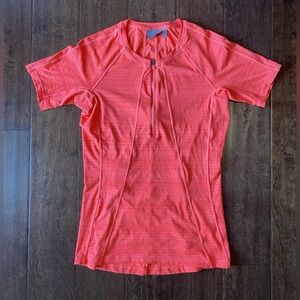 Athleta Shirt Womens S Orange Pacifica UPF Swim Surf Active Pullover Top